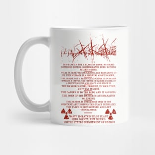 This Is Not A Place Of Honor - Waste Isolation Pilot Plant, Nuclear Waste, Radiation, Apocalypse, Meme Mug